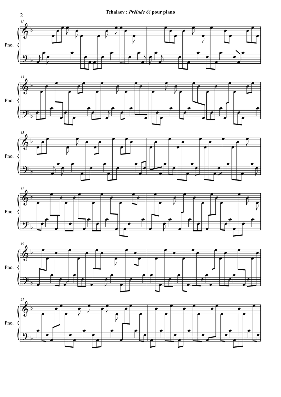 Kamil Tchalaev : Prelude 6! for piano Piano Solo scores gallery preview page 4