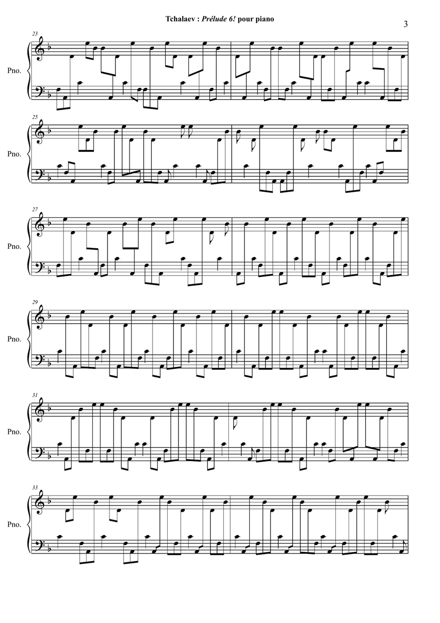 Kamil Tchalaev : Prelude 6! for piano Piano Solo scores gallery preview page 5