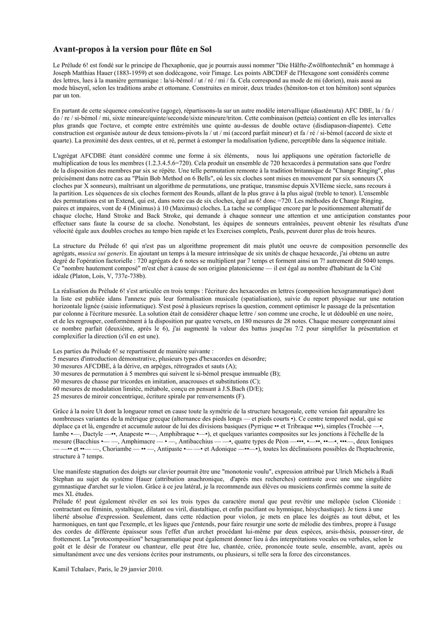 Kamil Tchalaev : Prelude 6! for solo alto flute Flute Solo scores gallery preview page 2