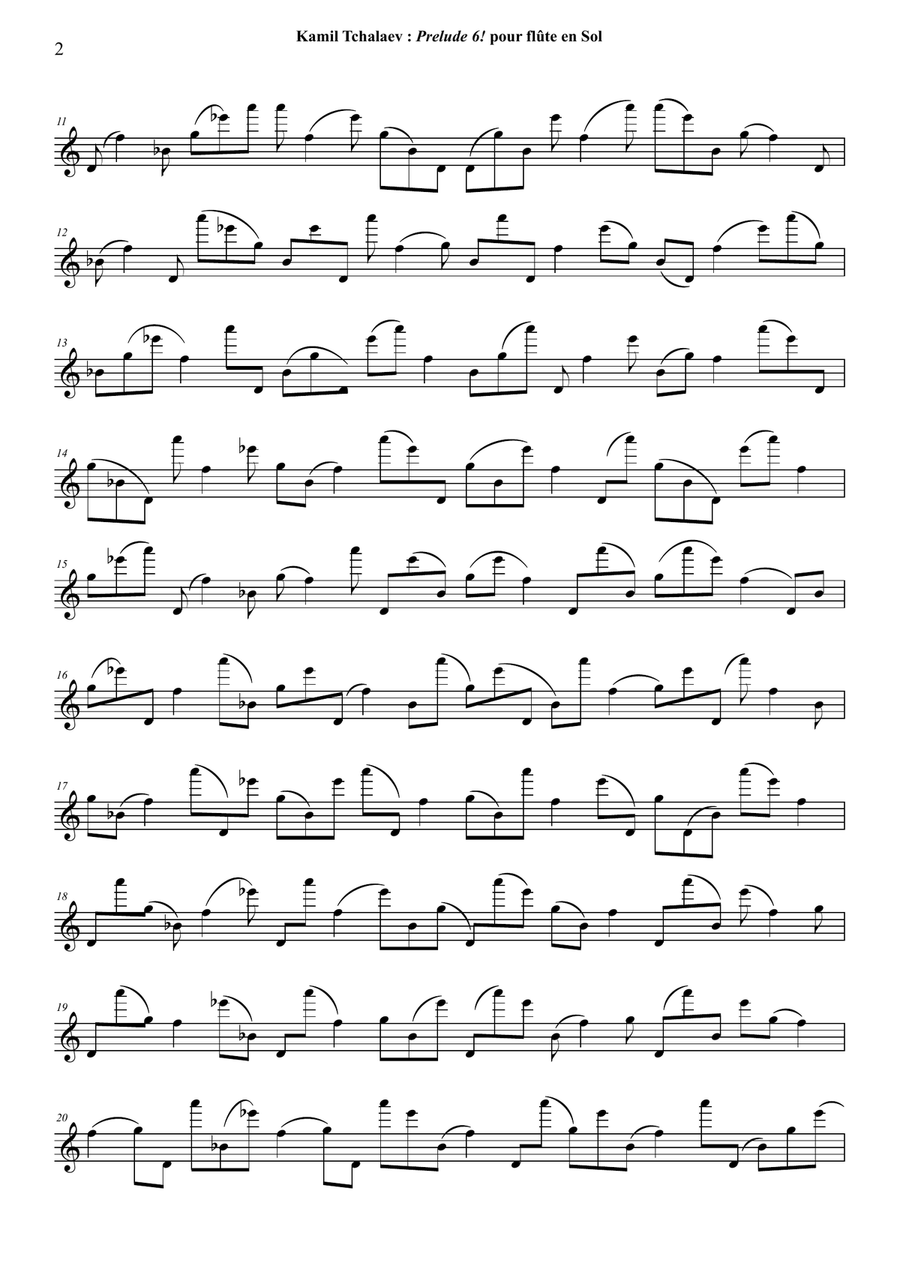 Kamil Tchalaev : Prelude 6! for solo alto flute Flute Solo scores gallery preview page 4