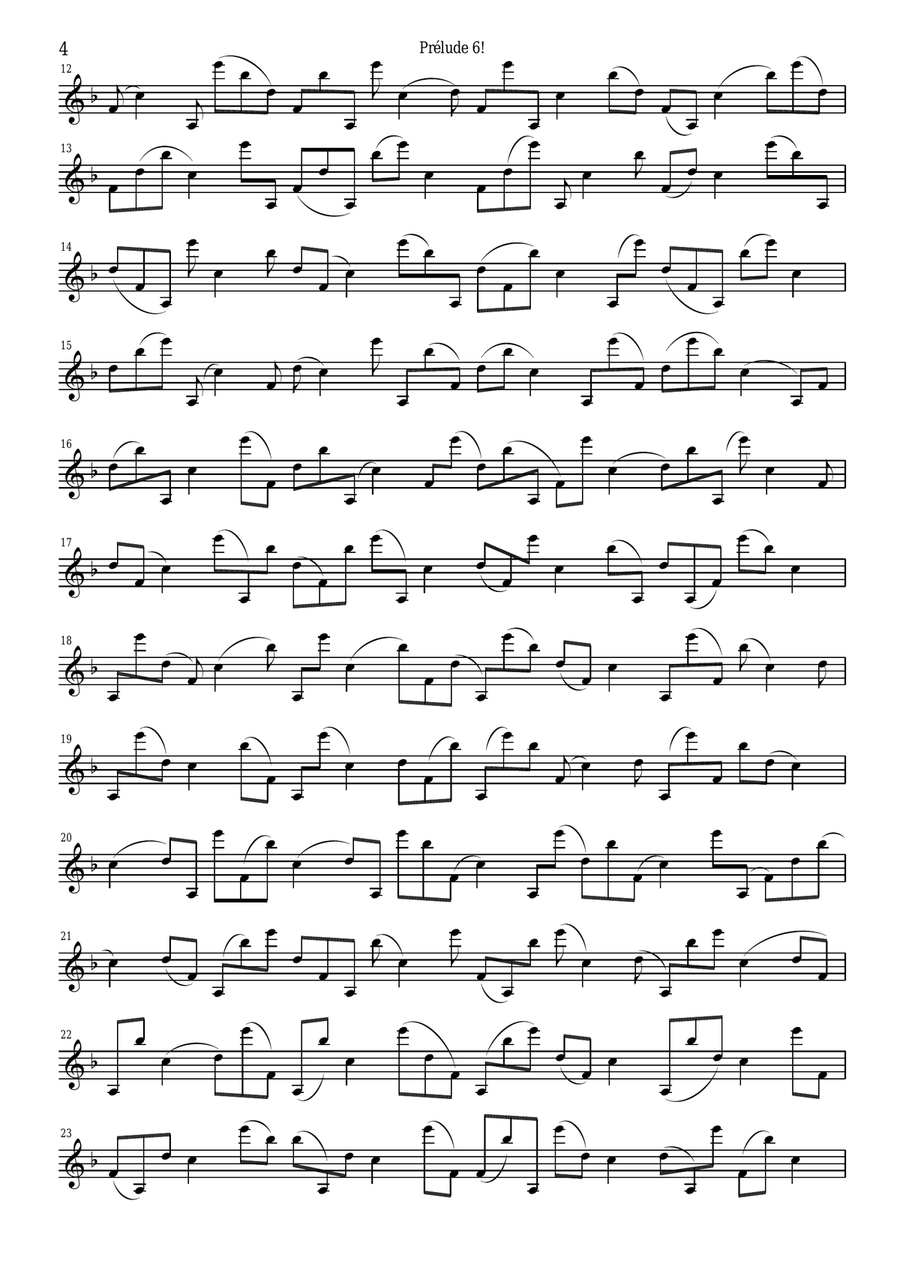 Kamil Tchalaev : Prelude 6! for solo violin Violin Solo scores gallery preview page 4