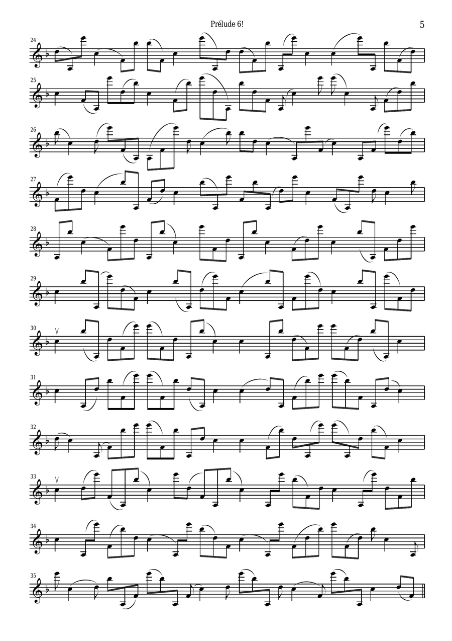 Kamil Tchalaev : Prelude 6! for solo violin Violin Solo scores gallery preview page 5