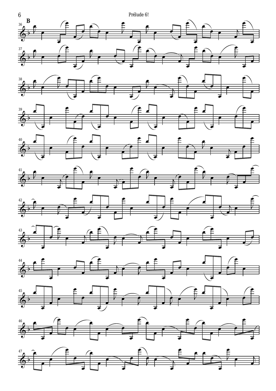 Kamil Tchalaev : Prelude 6! for solo violin Violin Solo scores gallery preview page 6