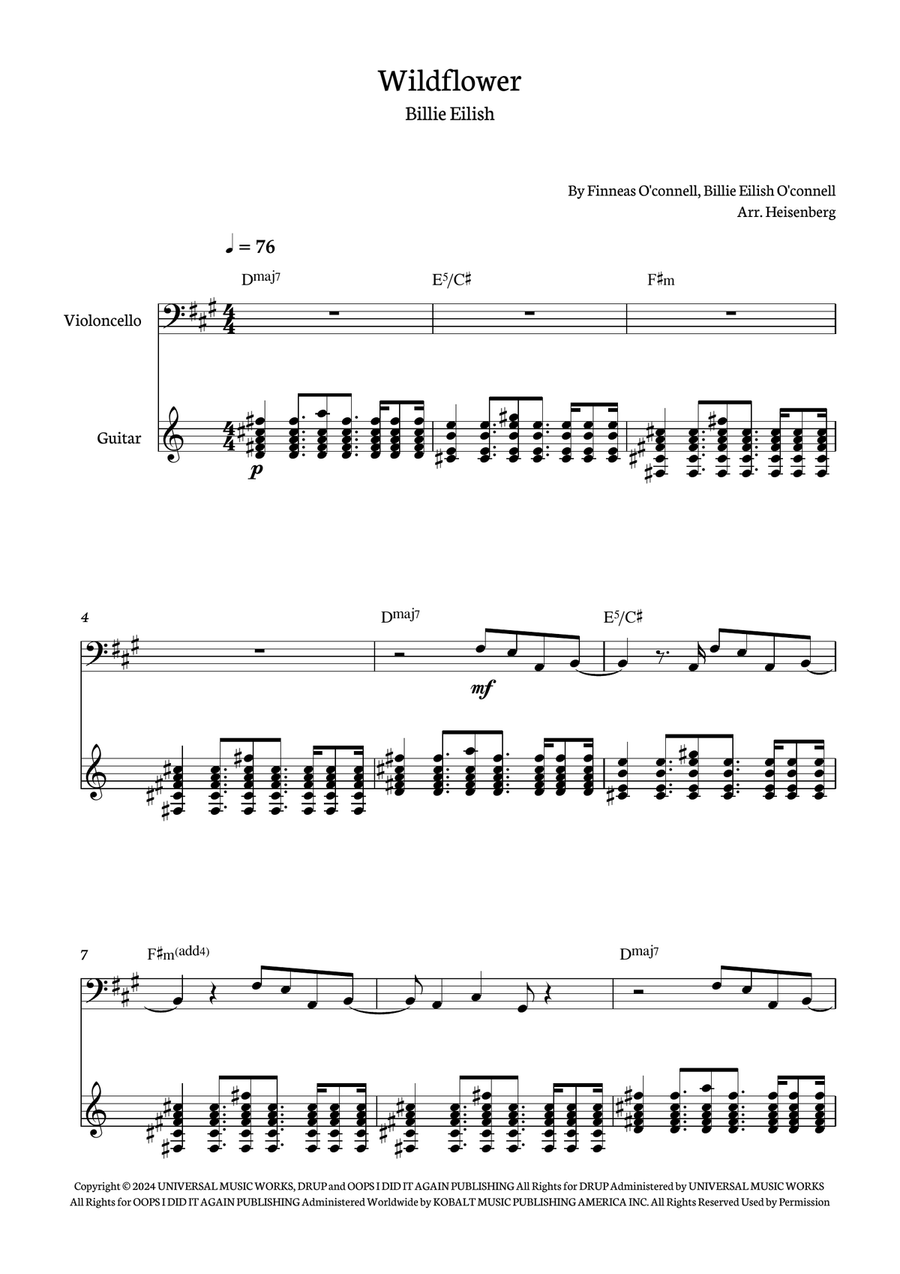 Wildflower Wildflower String Duet scores gallery preview page 1