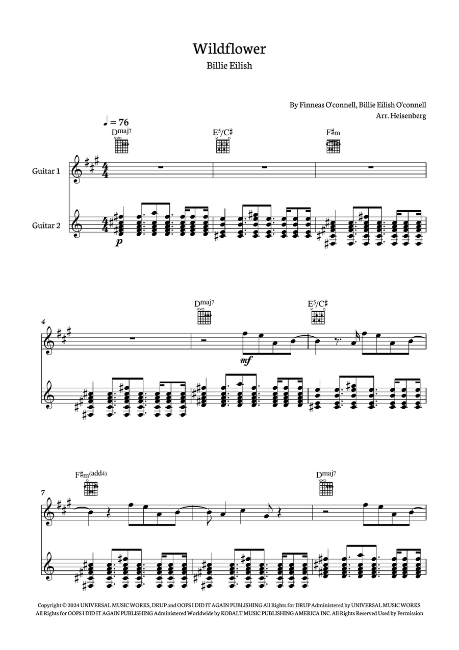 Wildflower Wildflower Acoustic Guitar scores gallery preview page 1