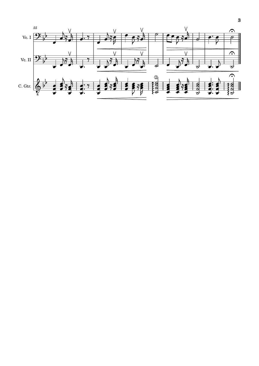 Bridal Chorus. R. Wagner - Cello Duet and Guitar. Score and Parts. String Duet scores gallery preview page 3