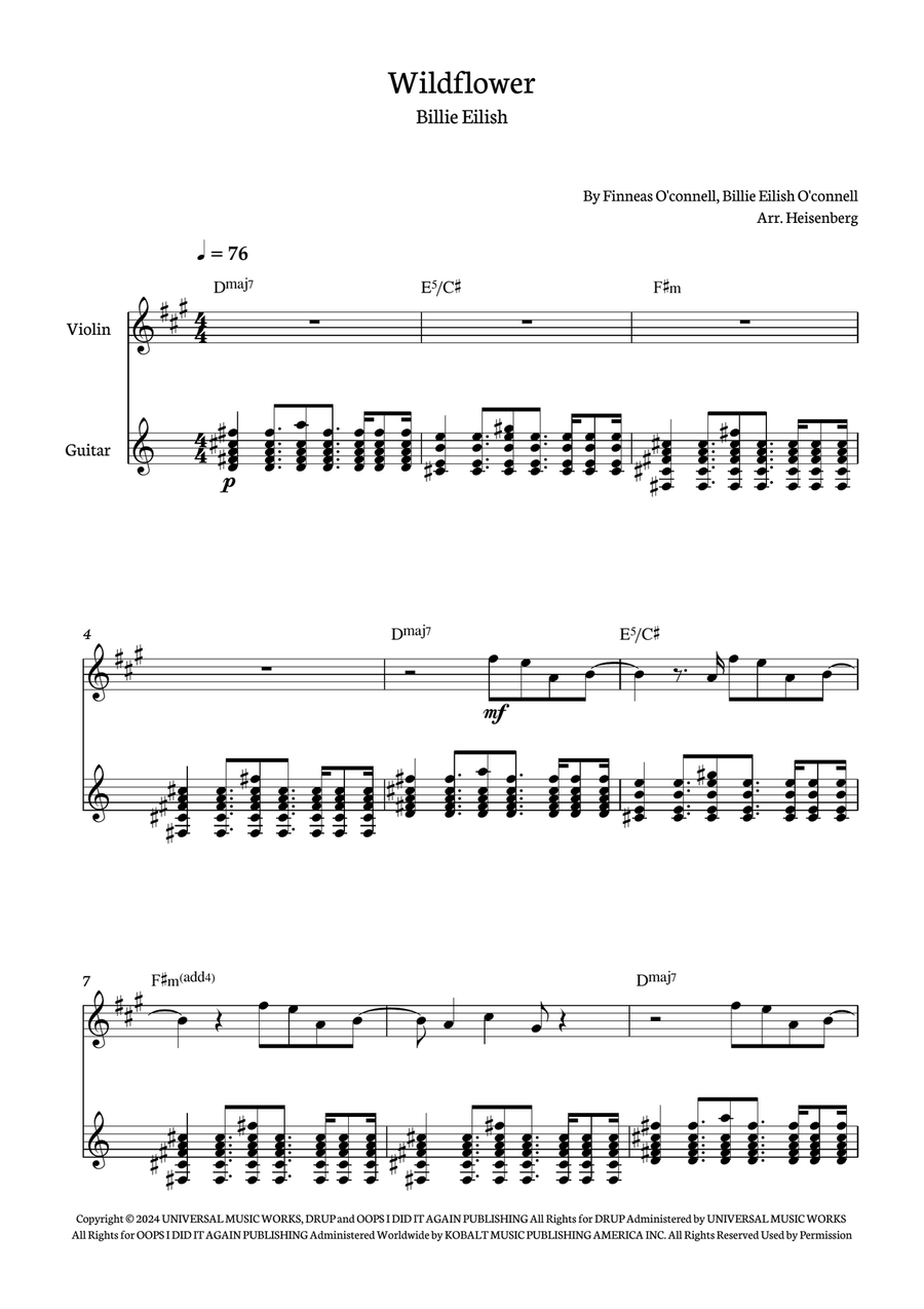 Wildflower Wildflower String Duet scores gallery preview page 1