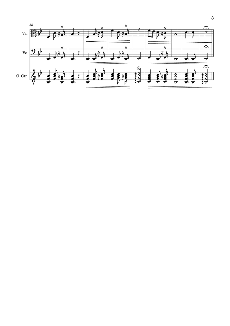 Bridal Chorus. R. Wagner - Viola, Cello and Guitar. Score and Parts. Small Ensemble scores gallery preview page 3