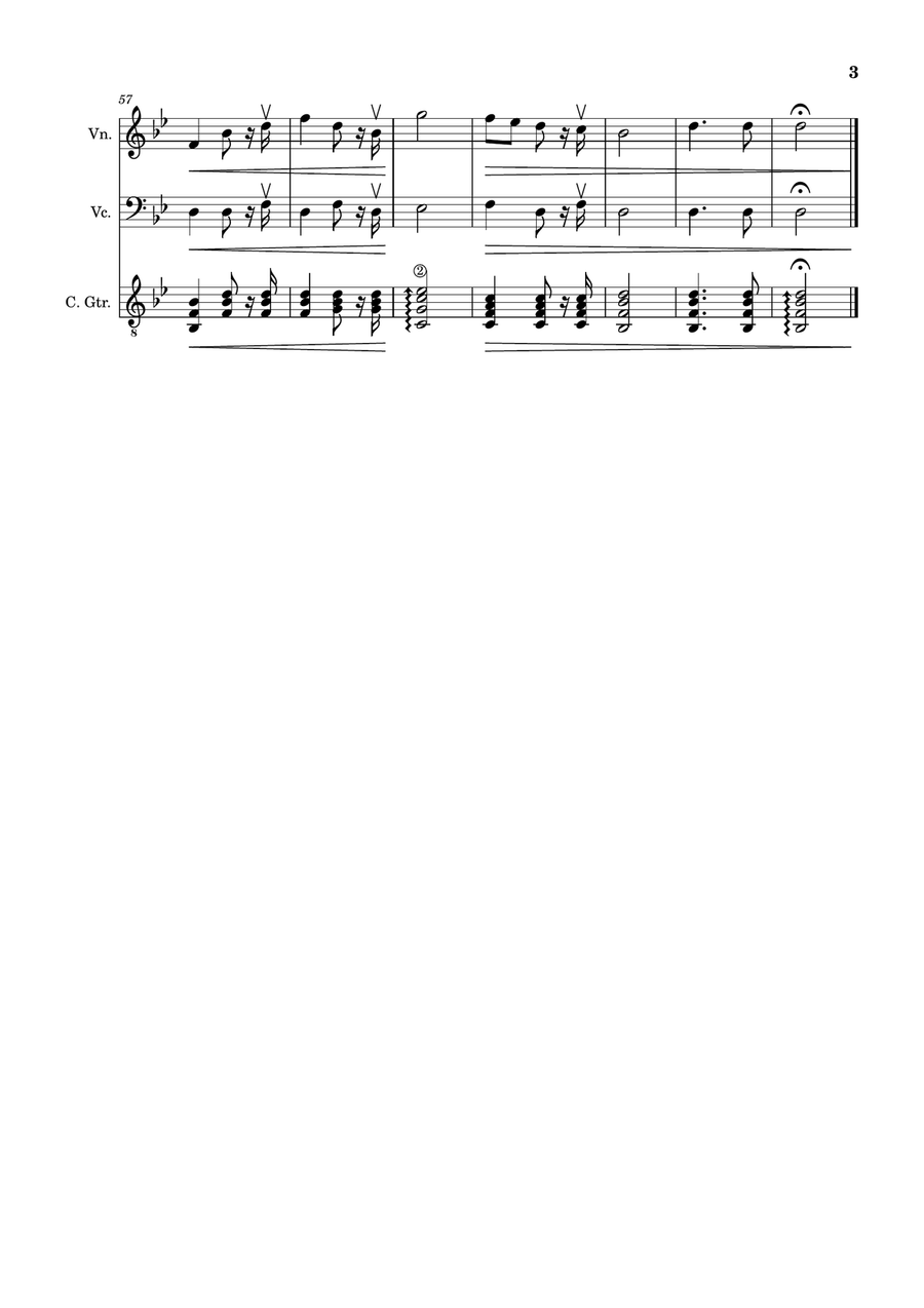 Bridal Chorus. R. Wagner - Violin, Cello and Guitar. Score and Parts. Small Ensemble scores gallery preview page 3