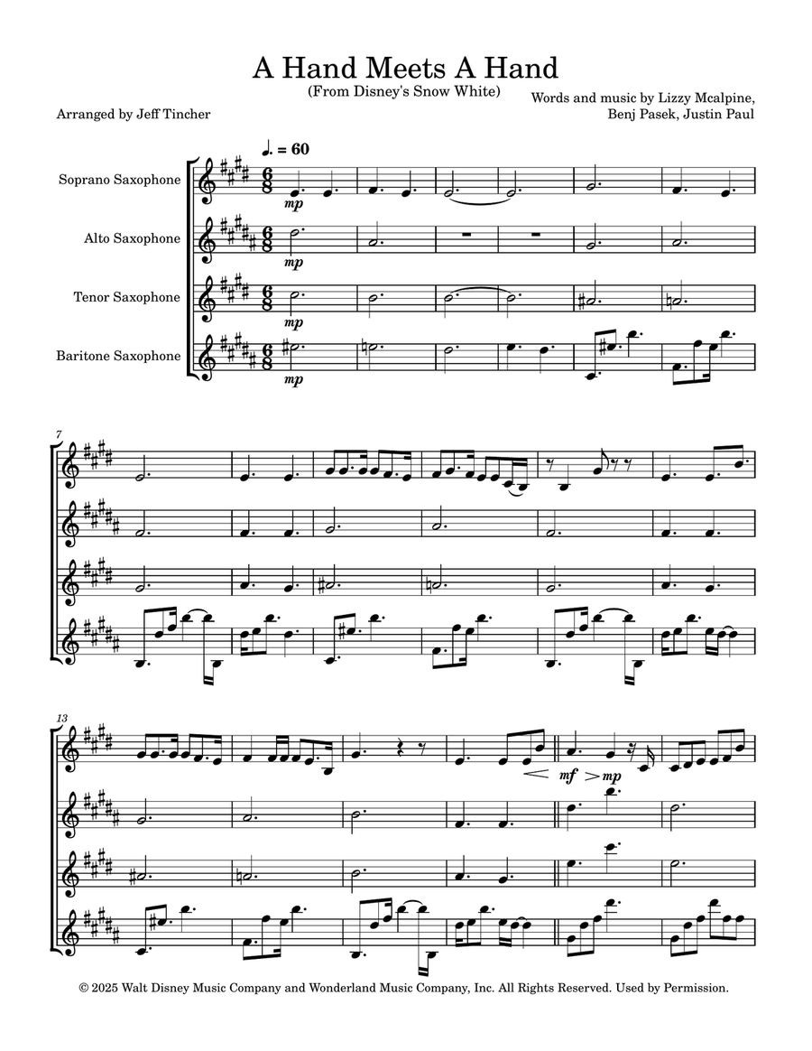 A Hand Meets A Hand Saxophone Quartet scores gallery preview page 2