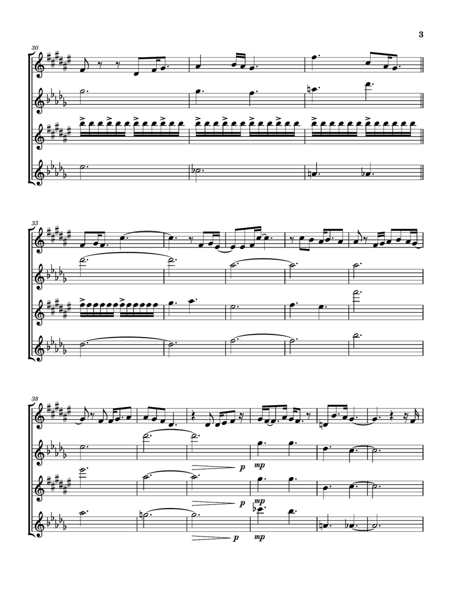 A Hand Meets A Hand Saxophone Quartet scores gallery preview page 4