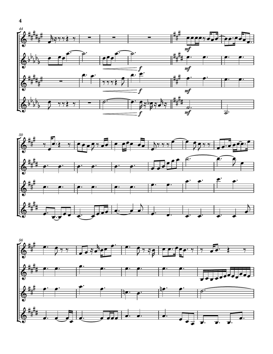 A Hand Meets A Hand Saxophone Quartet scores gallery preview page 5