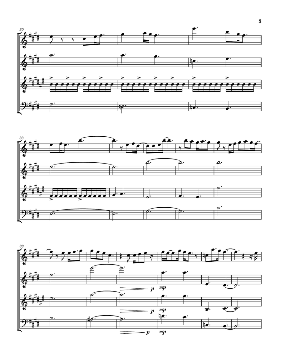 A Hand Meets A Hand Woodwind Quartet scores gallery preview page 4
