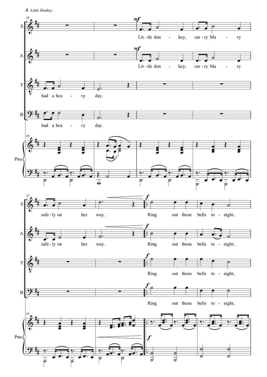 Little Donkey Little Donkey 4-Part scores gallery preview page 4