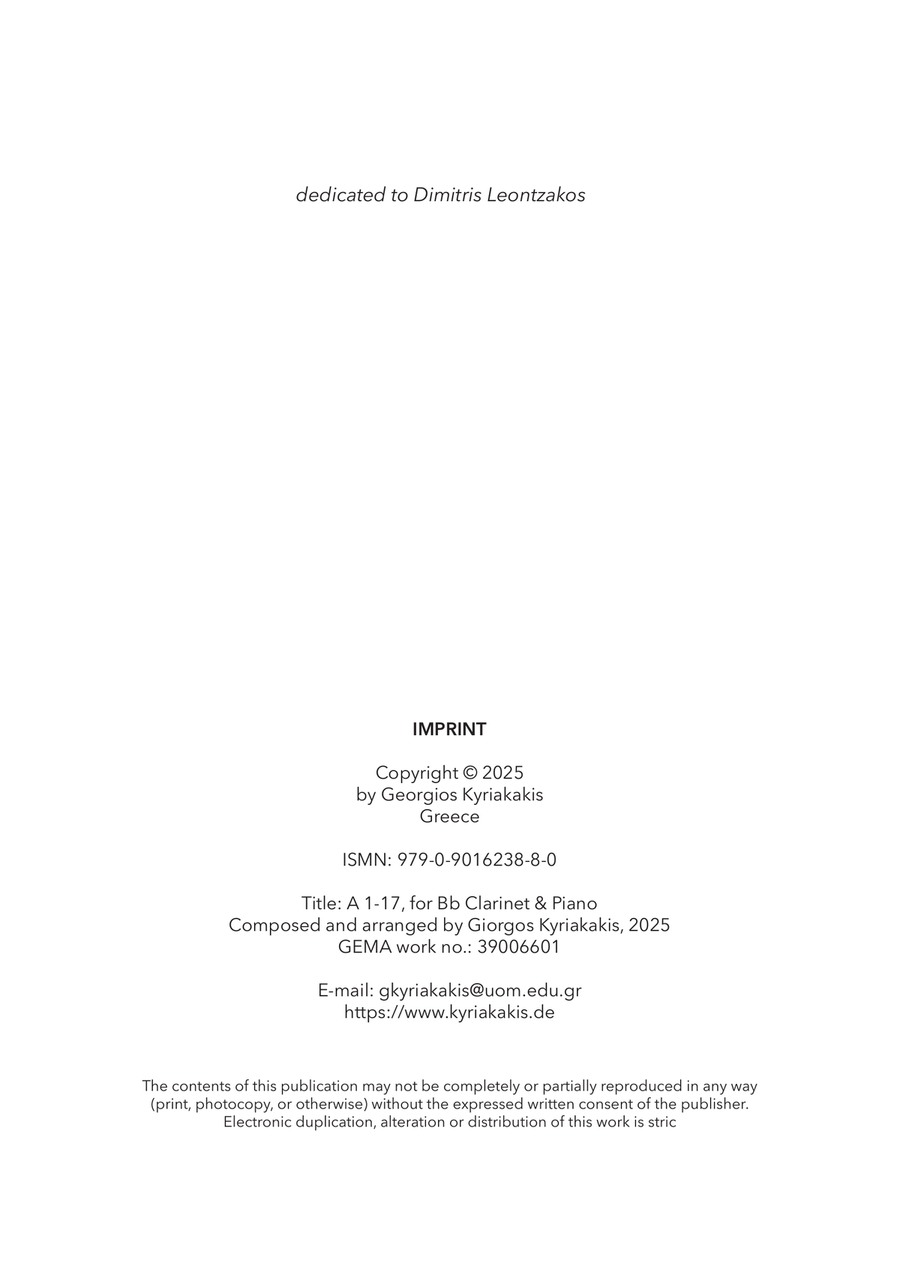A 1-18, for Bb Clarinet & Piano Chamber Music scores gallery preview page 2