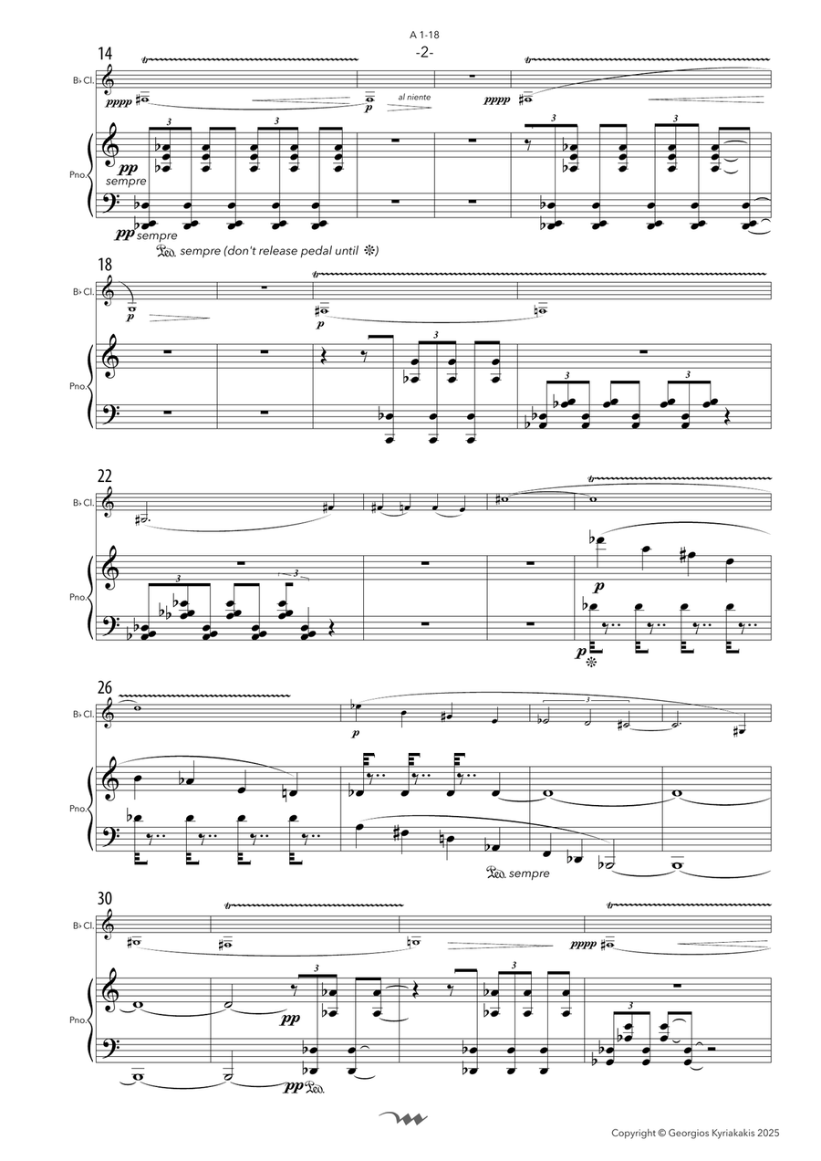 A 1-18, for Bb Clarinet & Piano Chamber Music scores gallery preview page 4