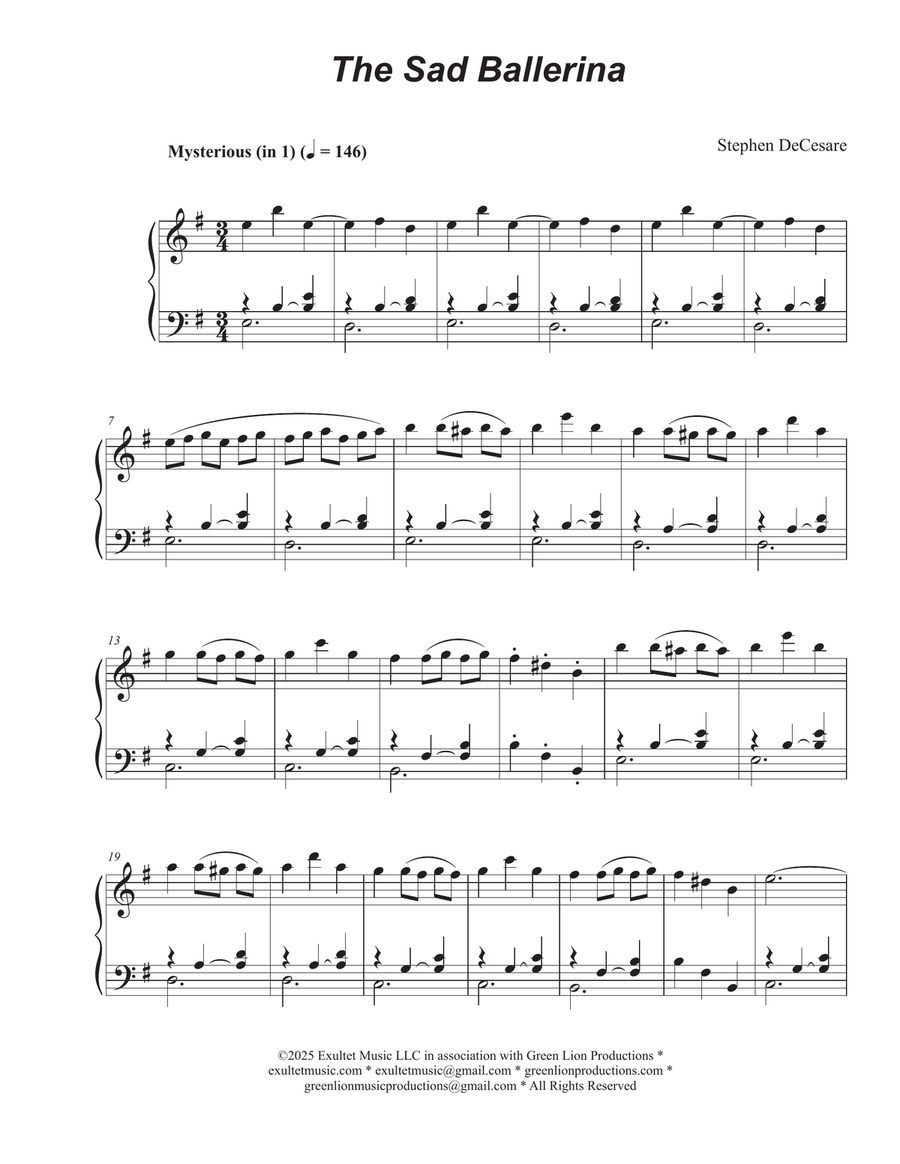 The Sad Ballerina (Piano solo) Piano Method scores gallery preview page 1