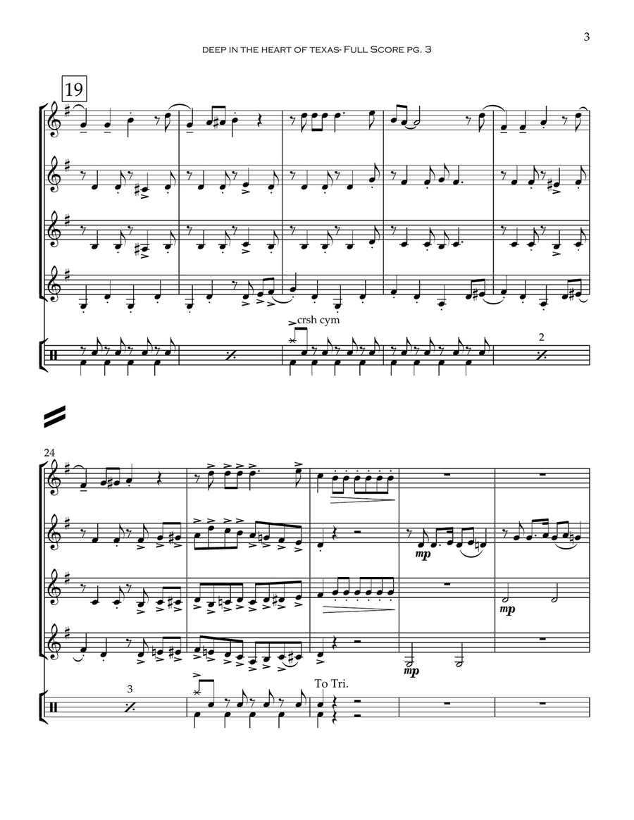 Deep In The Heart Of Texas Clarinet Quartet scores gallery preview page 4