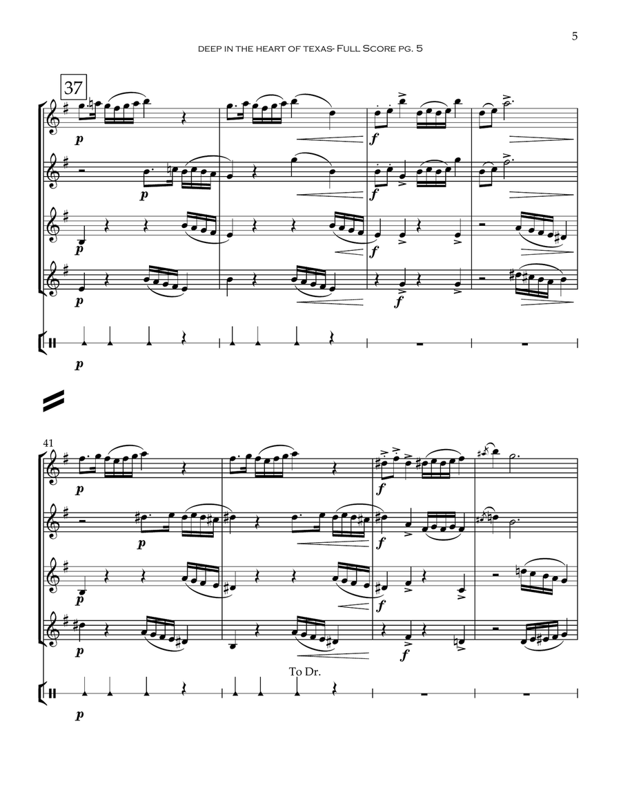 Deep In The Heart Of Texas Clarinet Quartet scores gallery preview page 6