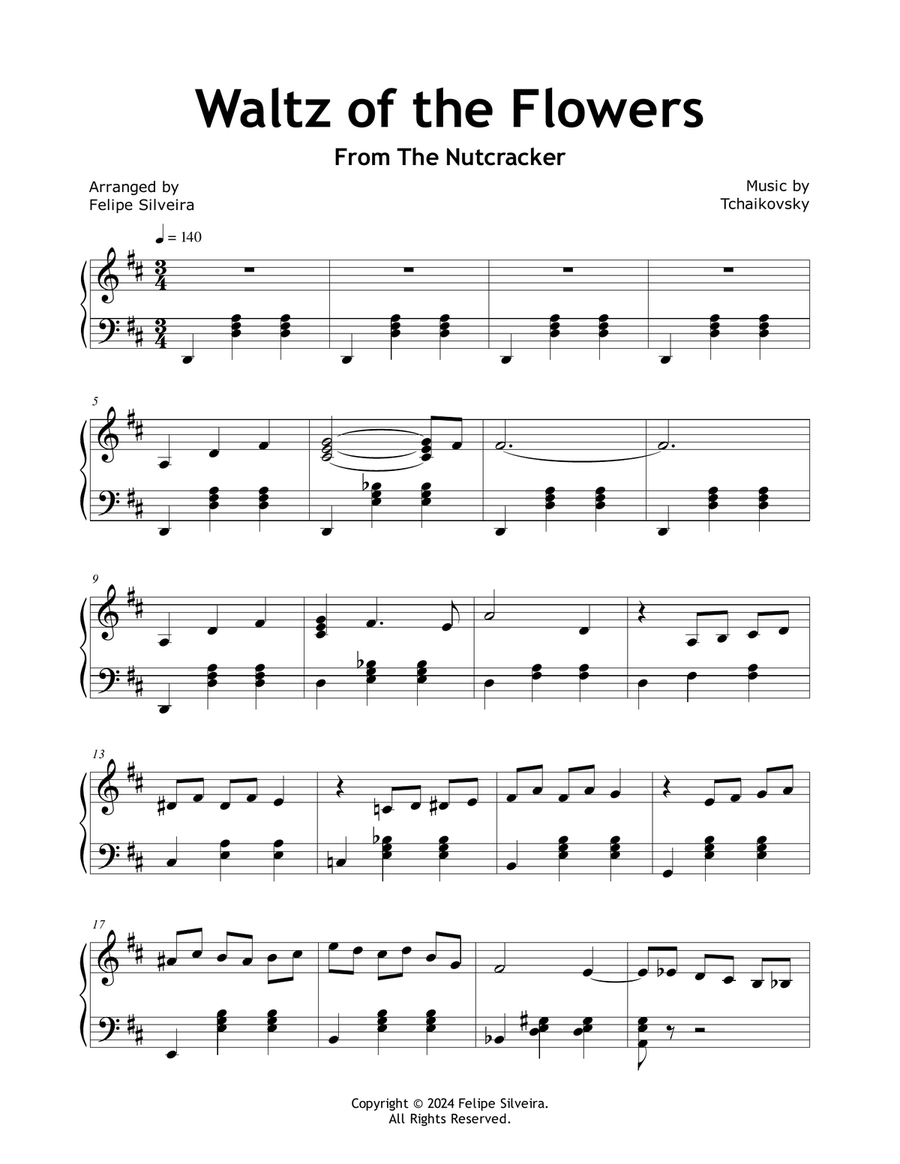 Waltz of the Flowers (The Nutcracker) Piano Solo scores gallery preview page 1