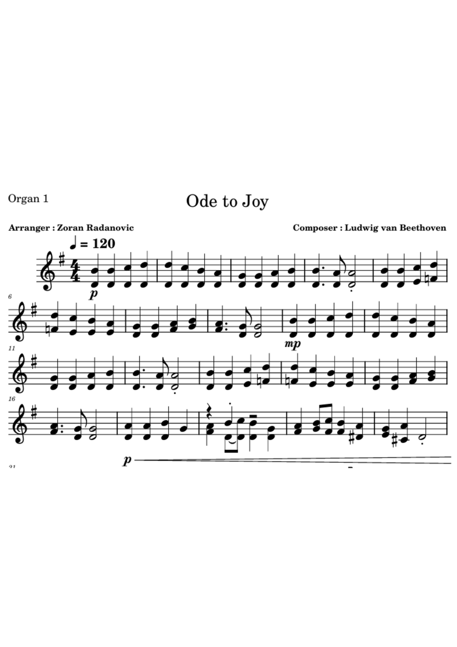Ode to Joy - for quartet Ode to Joy - for quartet Small Ensemble scores gallery preview page 1