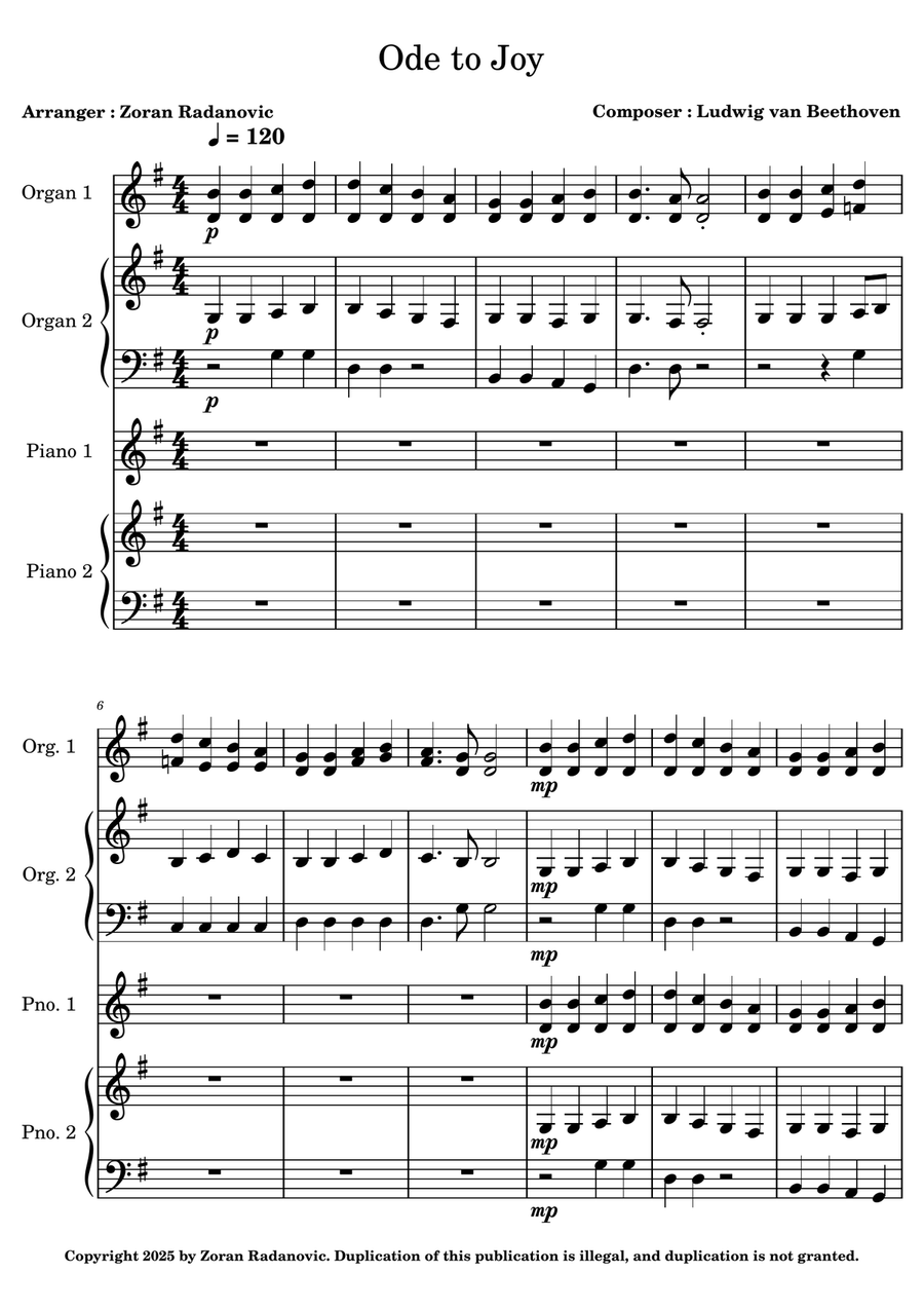Ode to Joy - for quartet Ode to Joy - for quartet Small Ensemble scores gallery preview page 6