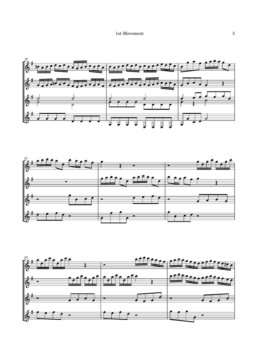 Vivaldi Concerto for 2 mandolins, arranged for Guitar Quartet Guitar Ensemble scores gallery preview page 6