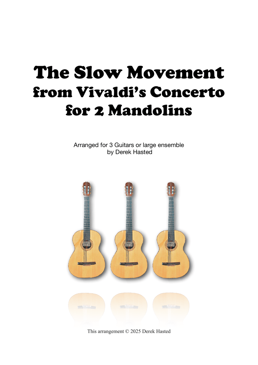 Slow movement from Vivaldi's Concerto for 2 Mandolins, arranged for guitar trio Guitar Ensemble scores gallery preview page 1