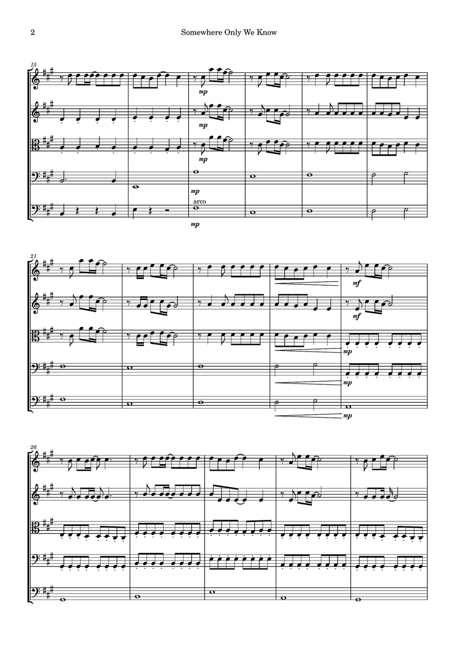 Somewhere Only We Know Somewhere Only We Know String Orchestra scores gallery preview page 2