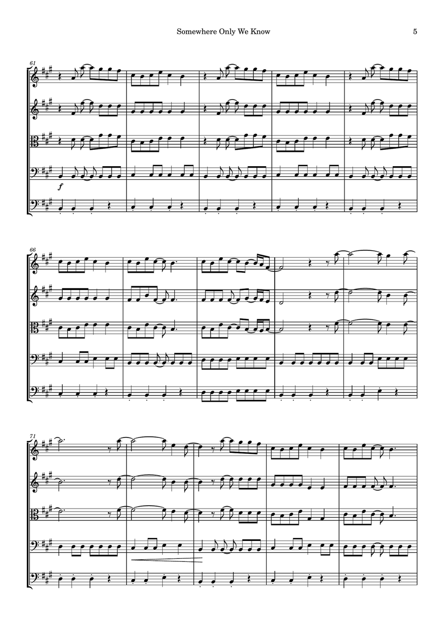 Somewhere Only We Know Somewhere Only We Know String Orchestra scores gallery preview page 5