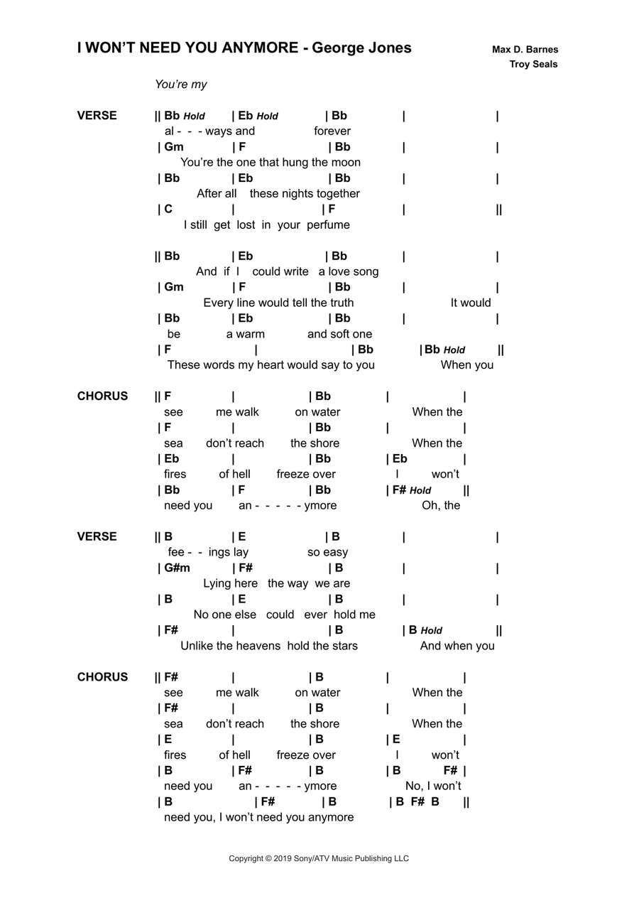 I Won't Need You Anymore Acoustic Guitar scores gallery preview page 1