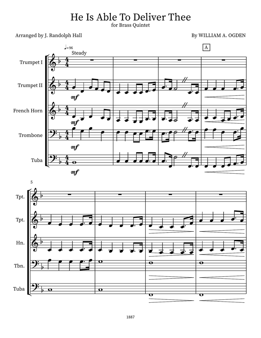 He Is Able To Deliver Thee Small Ensemble scores gallery preview page 1