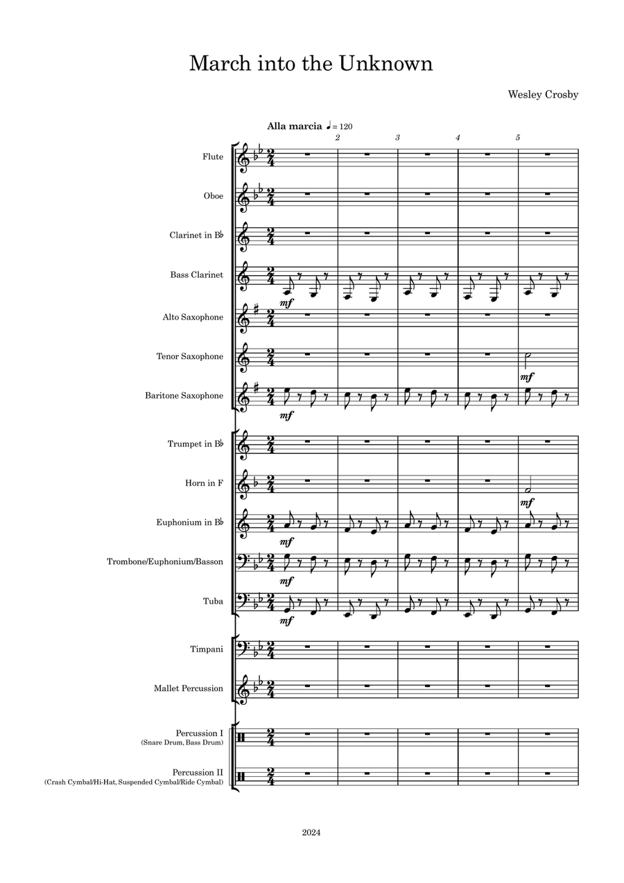 March Into the Unknown Concert Band scores gallery preview page 6