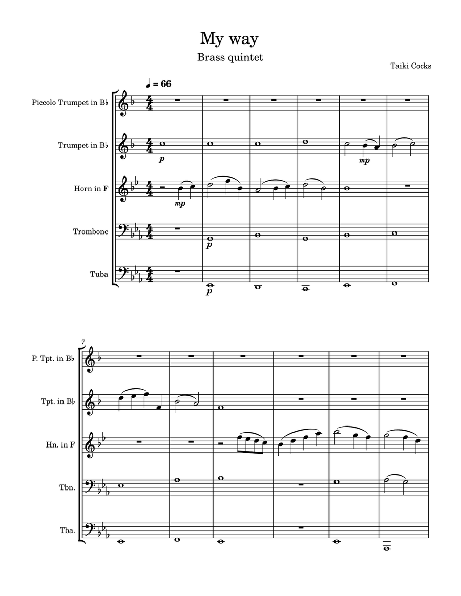My Way My Way Brass Quintet scores gallery preview page 1