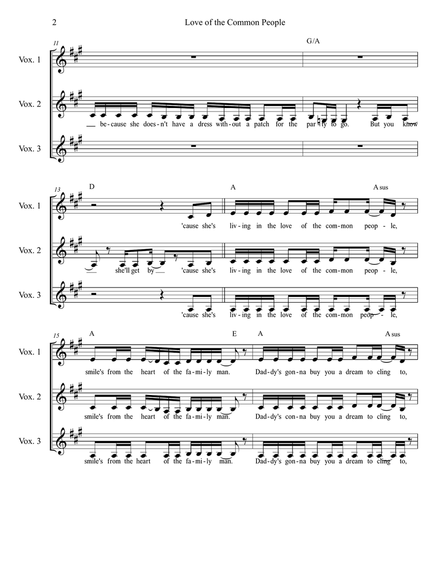 Love Of The Common People 3-Part scores gallery preview page 2