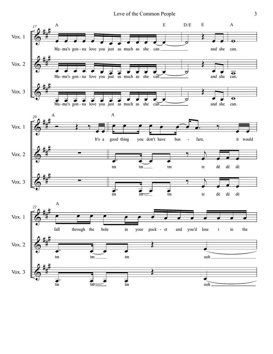 Love Of The Common People 3-Part scores gallery preview page 3