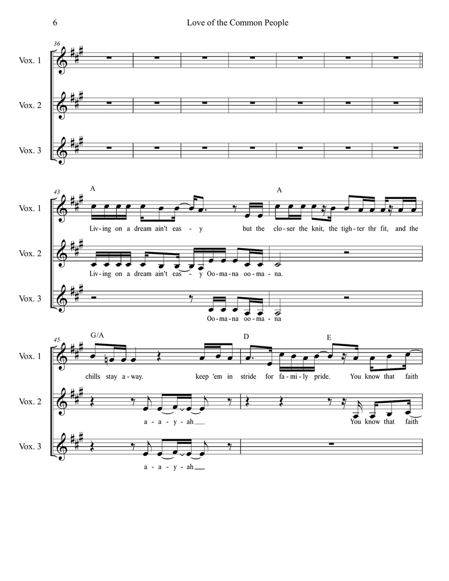 Love Of The Common People 3-Part scores gallery preview page 6
