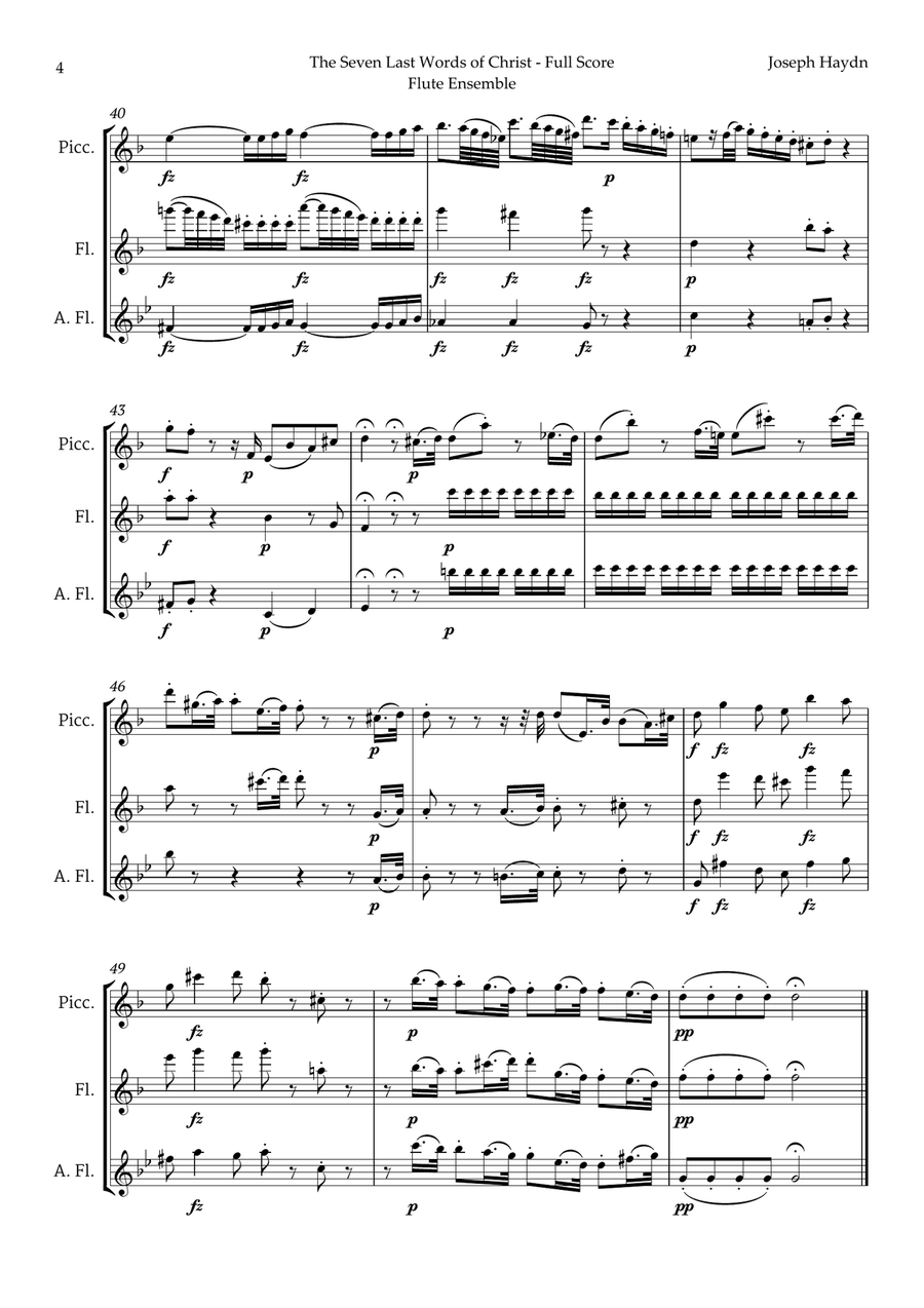 5 Easter Songs for Flute Ensemble plus one Bonus Woodwind Ensemble scores gallery preview page 5