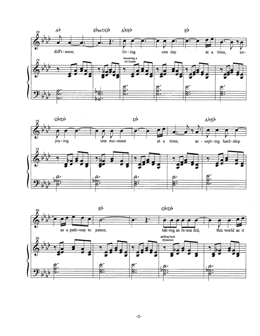 The Serenity Prayer The Serenity Prayer Piano, Vocal scores gallery preview page 2
