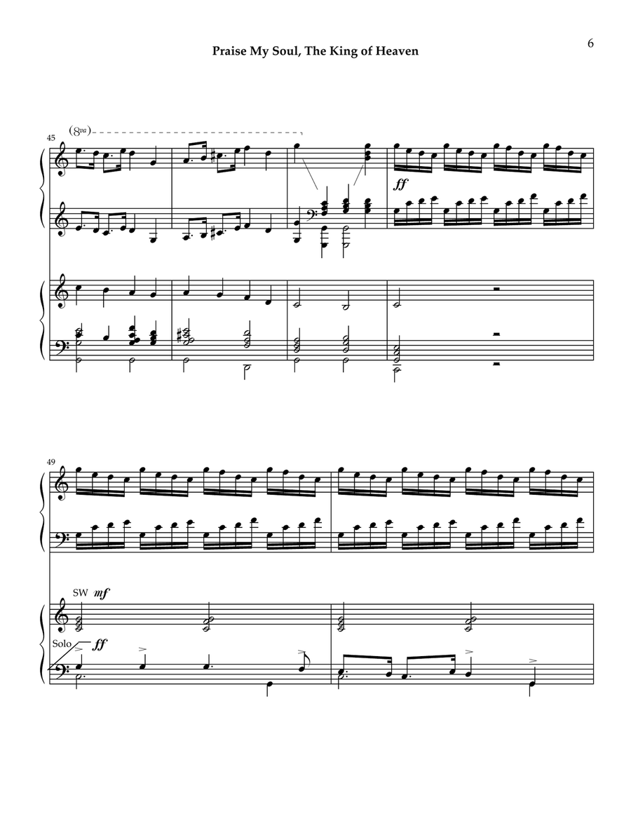 Praise My Soul the King Heaven with Trumpet Tune by Purcell Trumpet scores gallery preview page 6