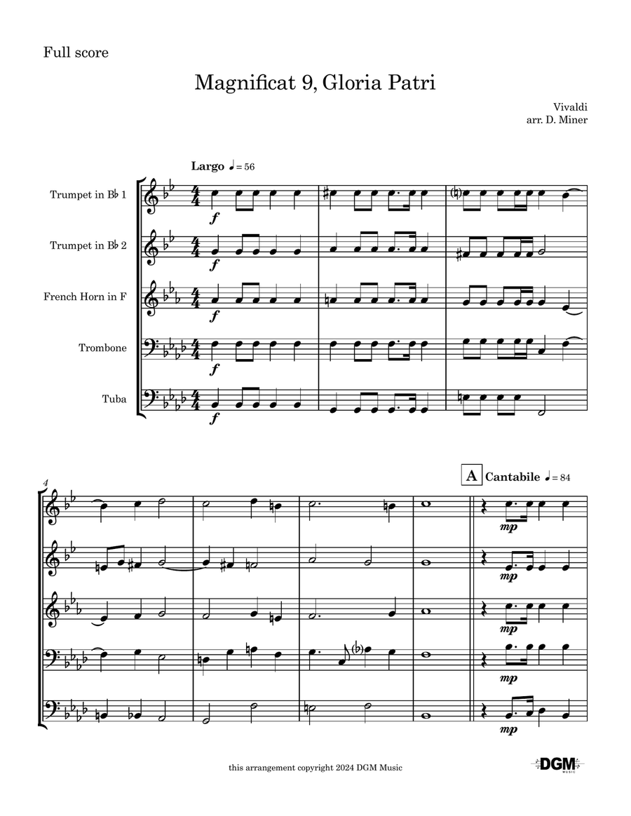 Magnificat 9, Gloria Patri Brass Quintet scores gallery preview page 1