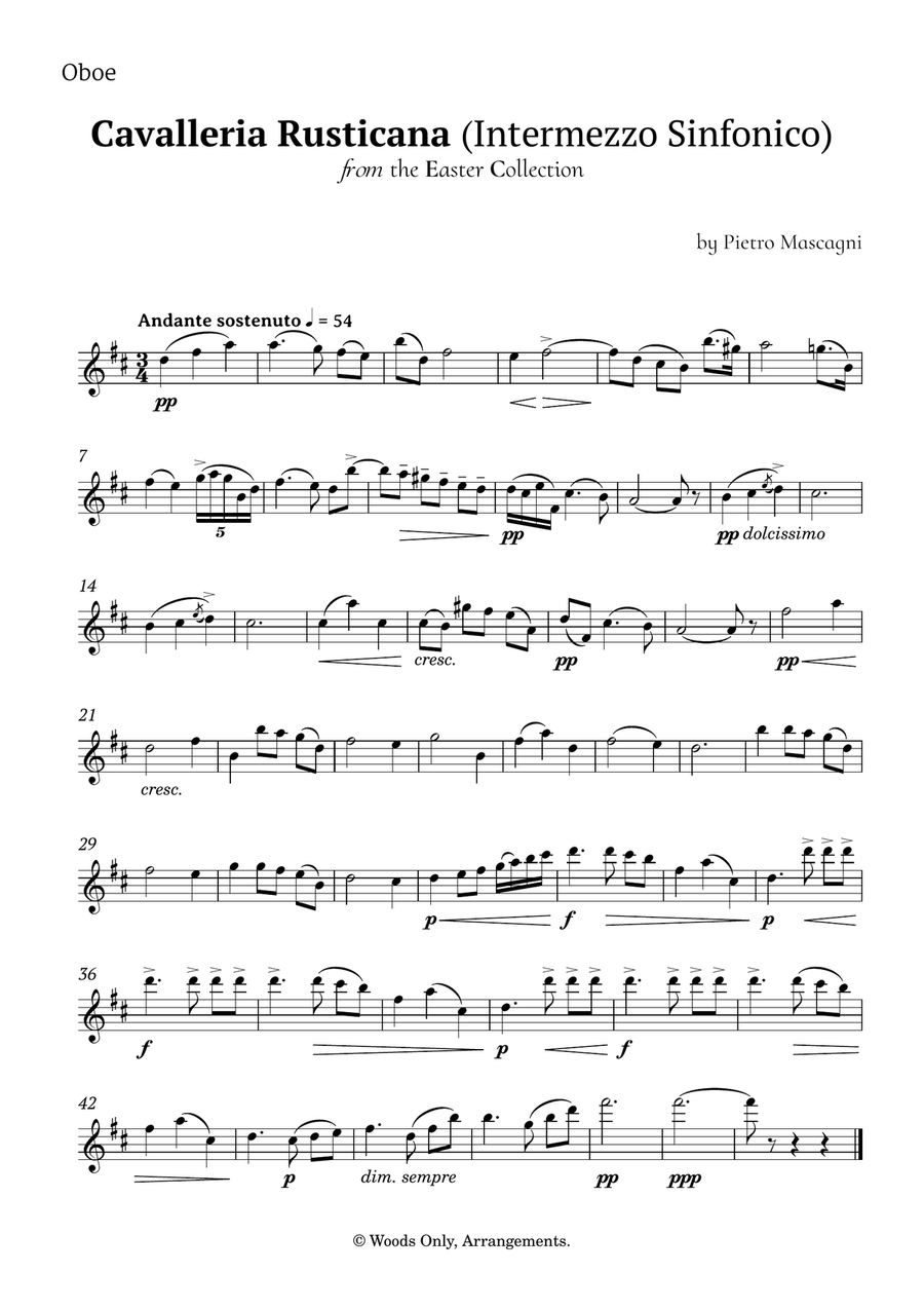 Intermezzo Sinfonico by Pietro Mascagni for Oboe Ensemble Woodwind Trio scores gallery preview page 3