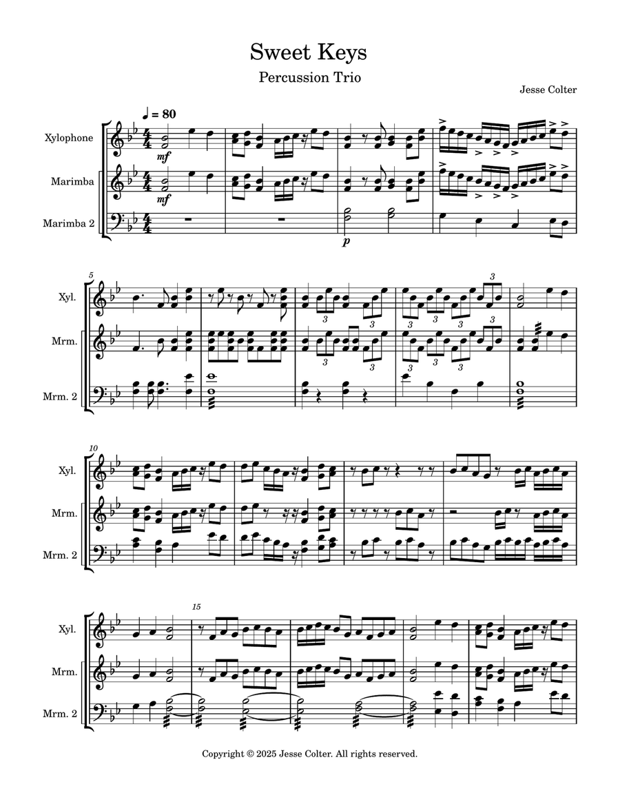 Sweet Keys Percussion Ensemble - Digital Sheet Music page 3
