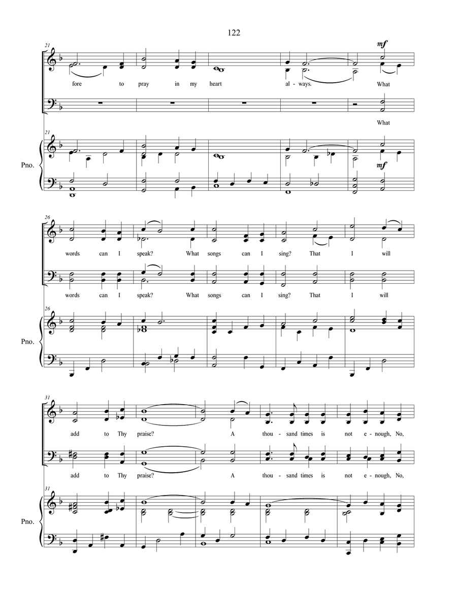 A Thousand Times, sacred music for SATB choir 4-Part scores gallery preview page 3