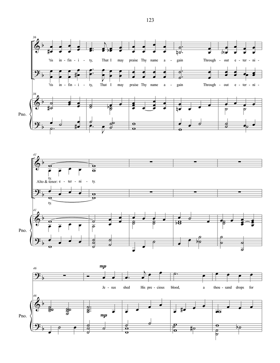 A Thousand Times, sacred music for SATB choir 4-Part scores gallery preview page 4