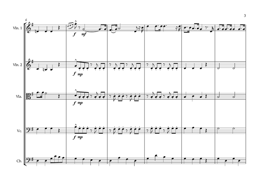 South Sudanese National Anthem for String Orchestra String Orchestra scores gallery preview page 3