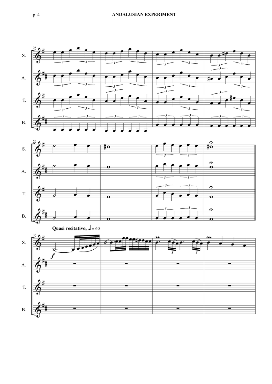 Andalusian Experiment - Saxophone Quartet (Score & parts) Saxophone Quartet scores gallery preview page 5