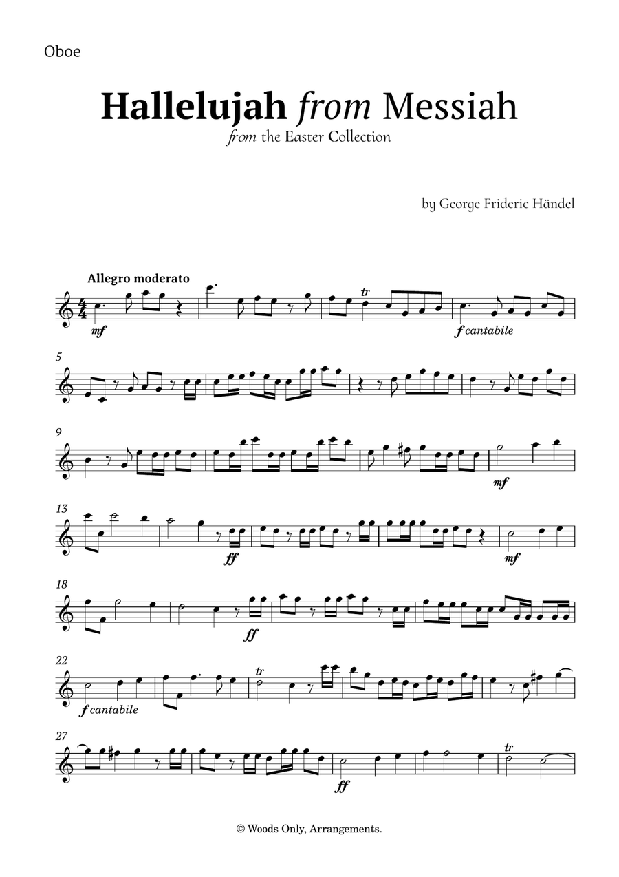 Hallelujah by Friedrich Händel for Oboe Ensemble Woodwind Trio scores gallery preview page 4