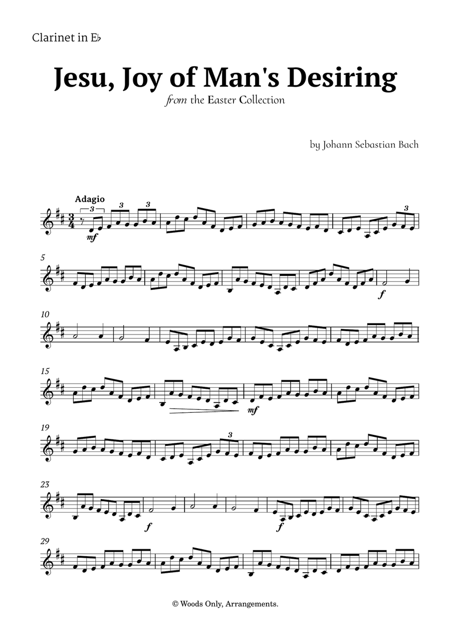 Jesu, Joy of Man's Desiring by Bach for Clarinet Ensemble Trio Clarinet Trio scores gallery preview page 4
