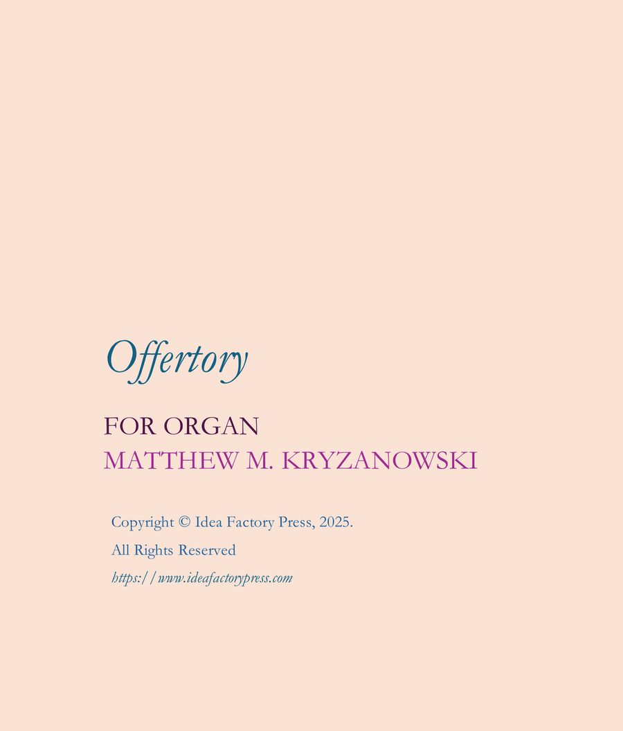 Offertory Organ Solo scores gallery preview page 1